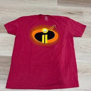 Disney Pixar Incredibles 2 red cotton t-shirt Size XL